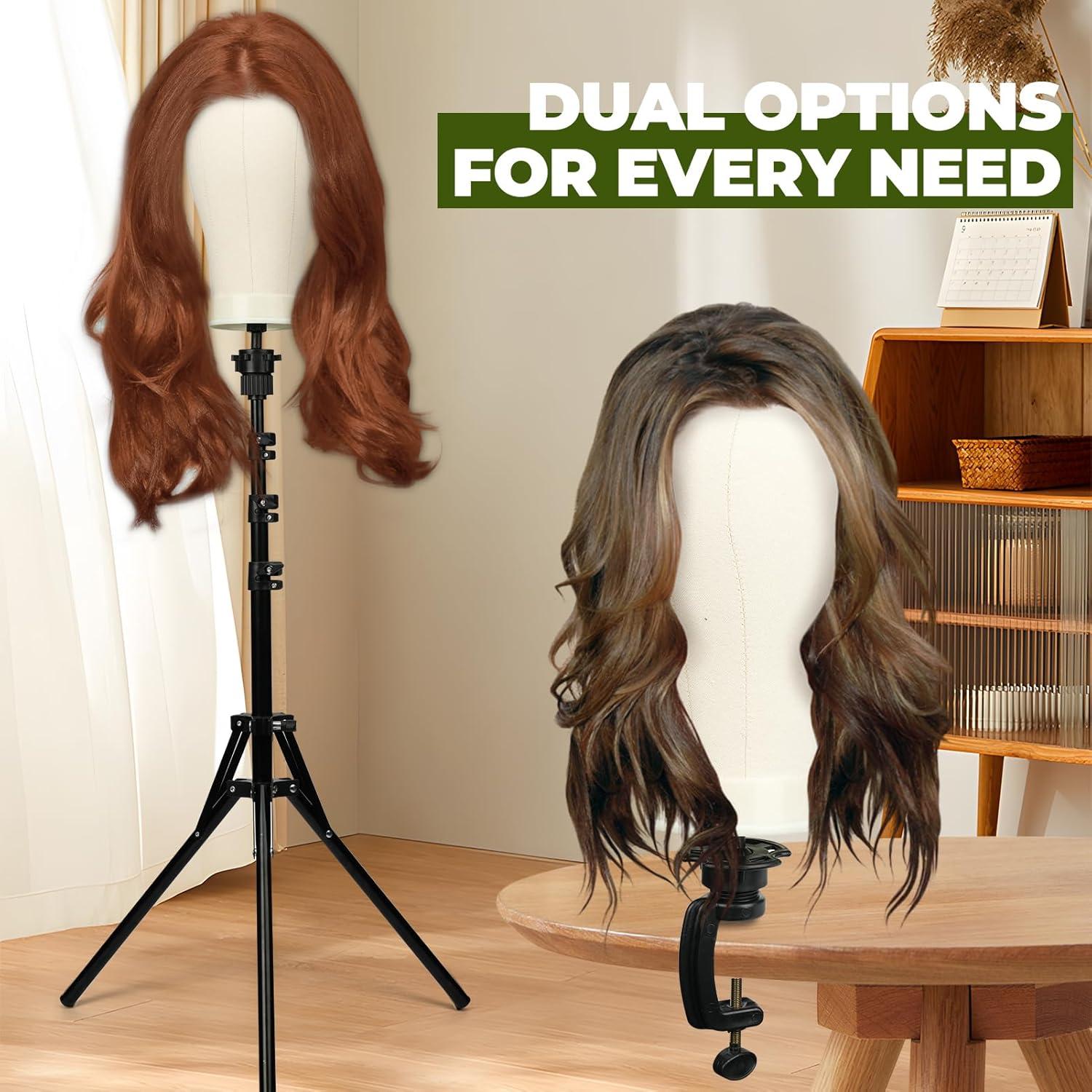 Soporte de Peluca Ajustable Goiple con Kit Completo de Estilizado