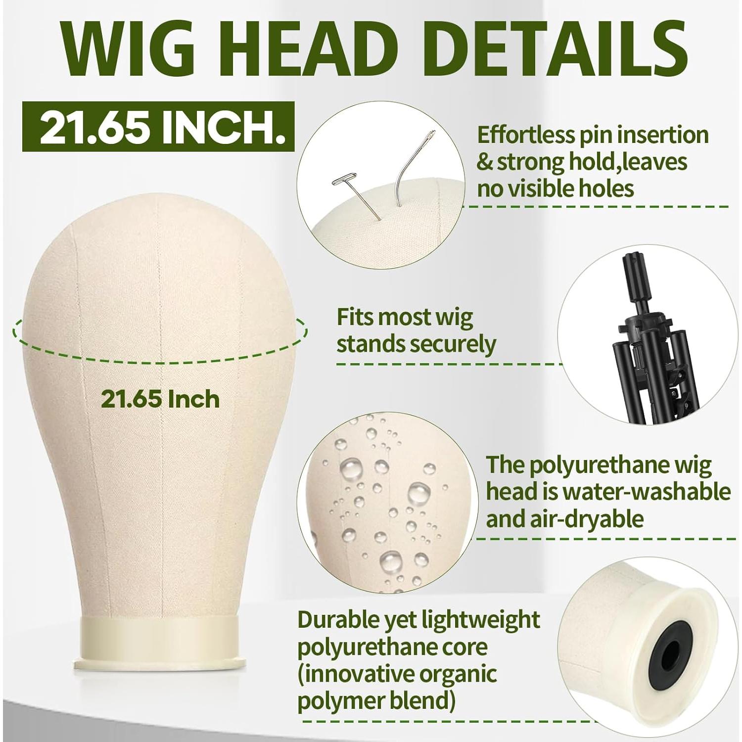 Soporte de Peluca Ajustable Goiple con Kit Completo de Estilizado