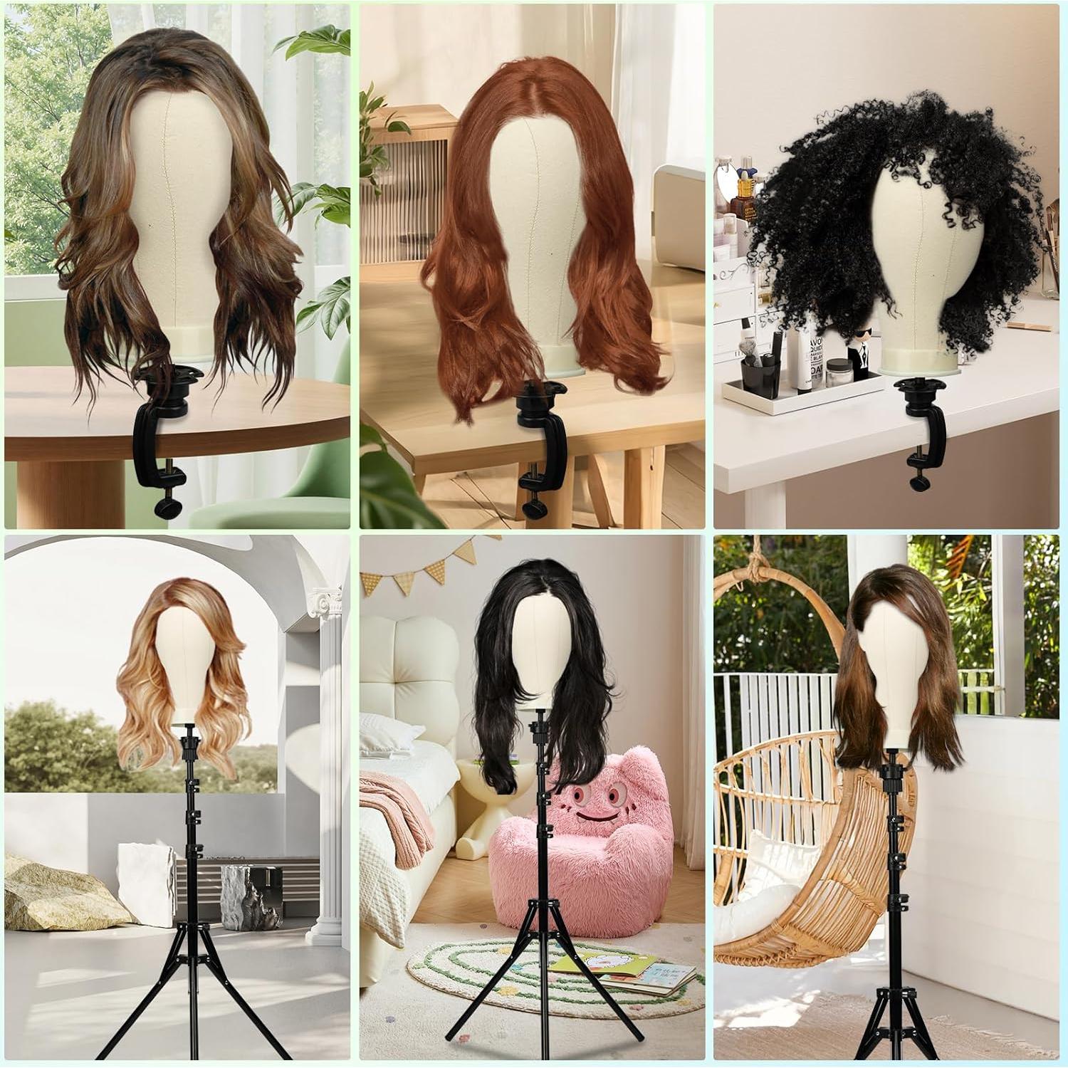 Soporte de Peluca Ajustable Goiple con Kit Completo de Estilizado