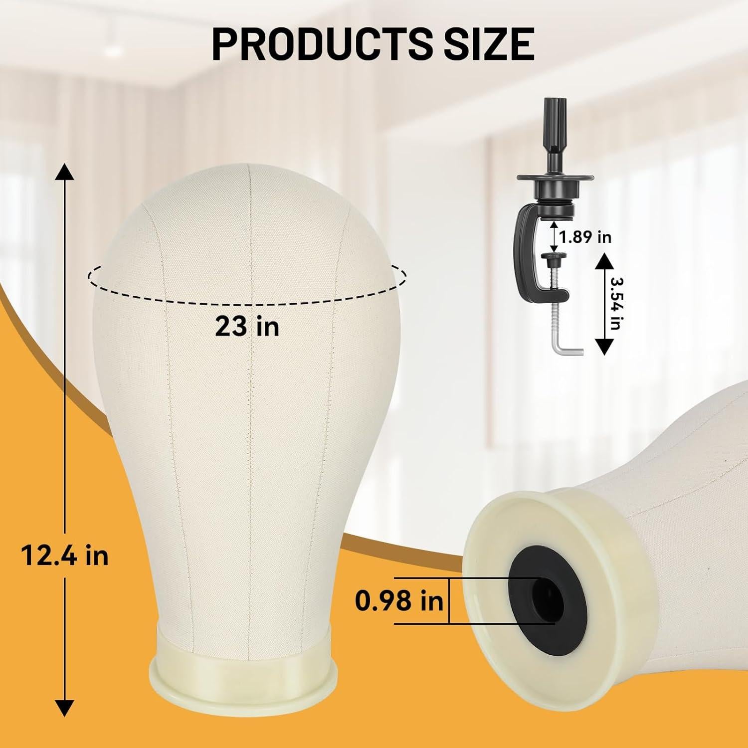 Soporte para Pelucas Yekavo con Cabeza de Lienzo 58.42 cm