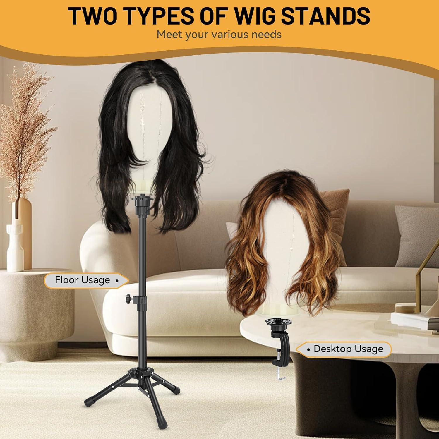 Soporte para Pelucas Yekavo con Cabeza de Lienzo 58.42 cm