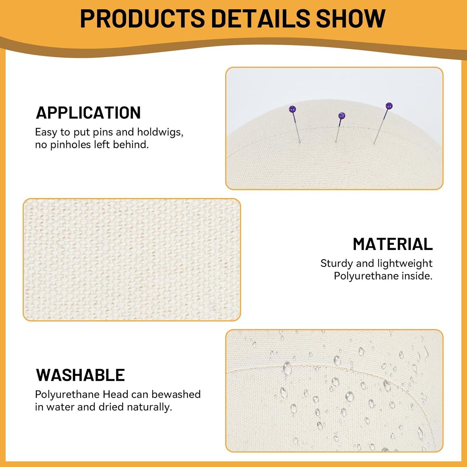 Soporte para Pelucas Yekavo con Cabeza de Lienzo 58.42 cm