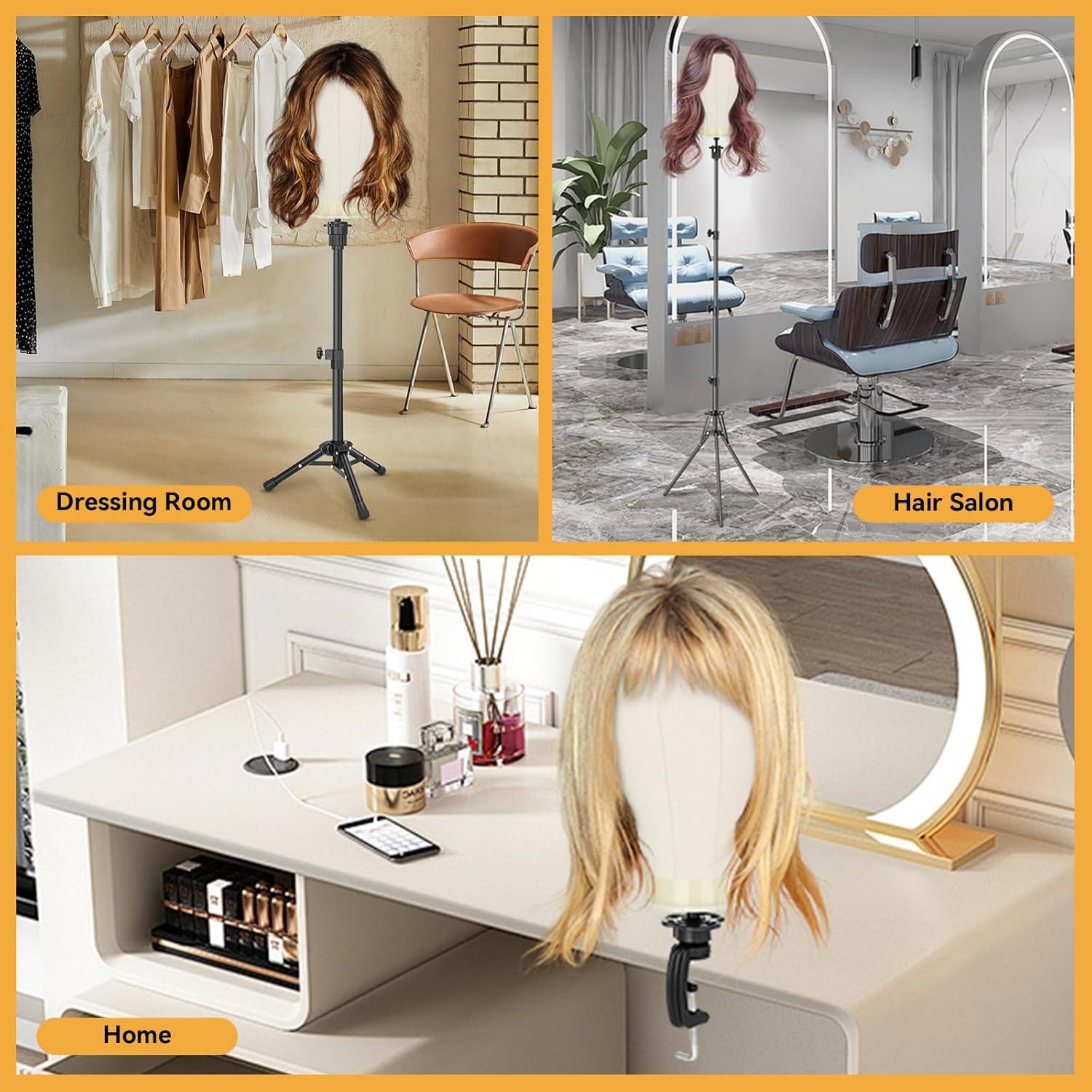 Soporte para Pelucas Yekavo con Cabeza de Lienzo 58.42 cm