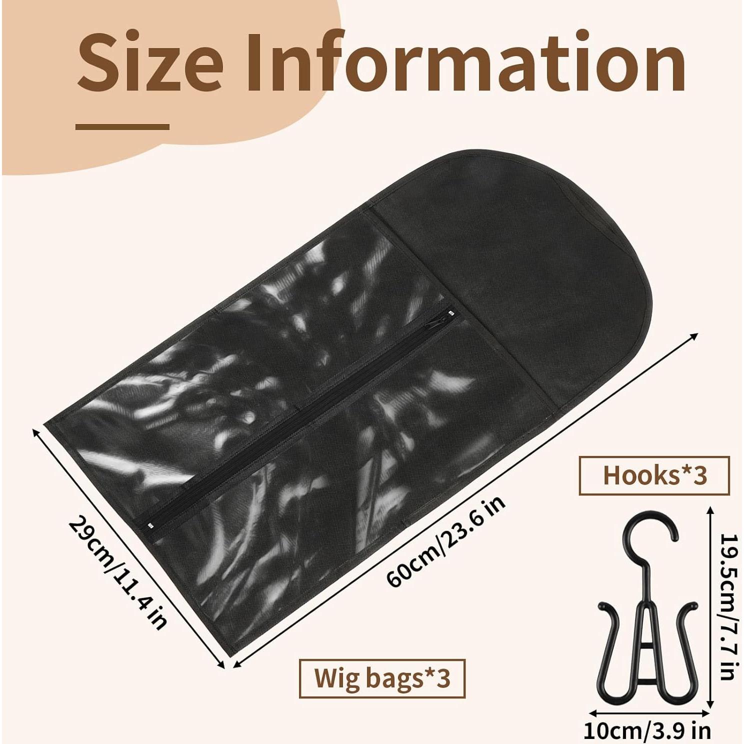 Bolsas de Almacenamiento para Pelucas Opvixi, 3 pcs 60x29 cm