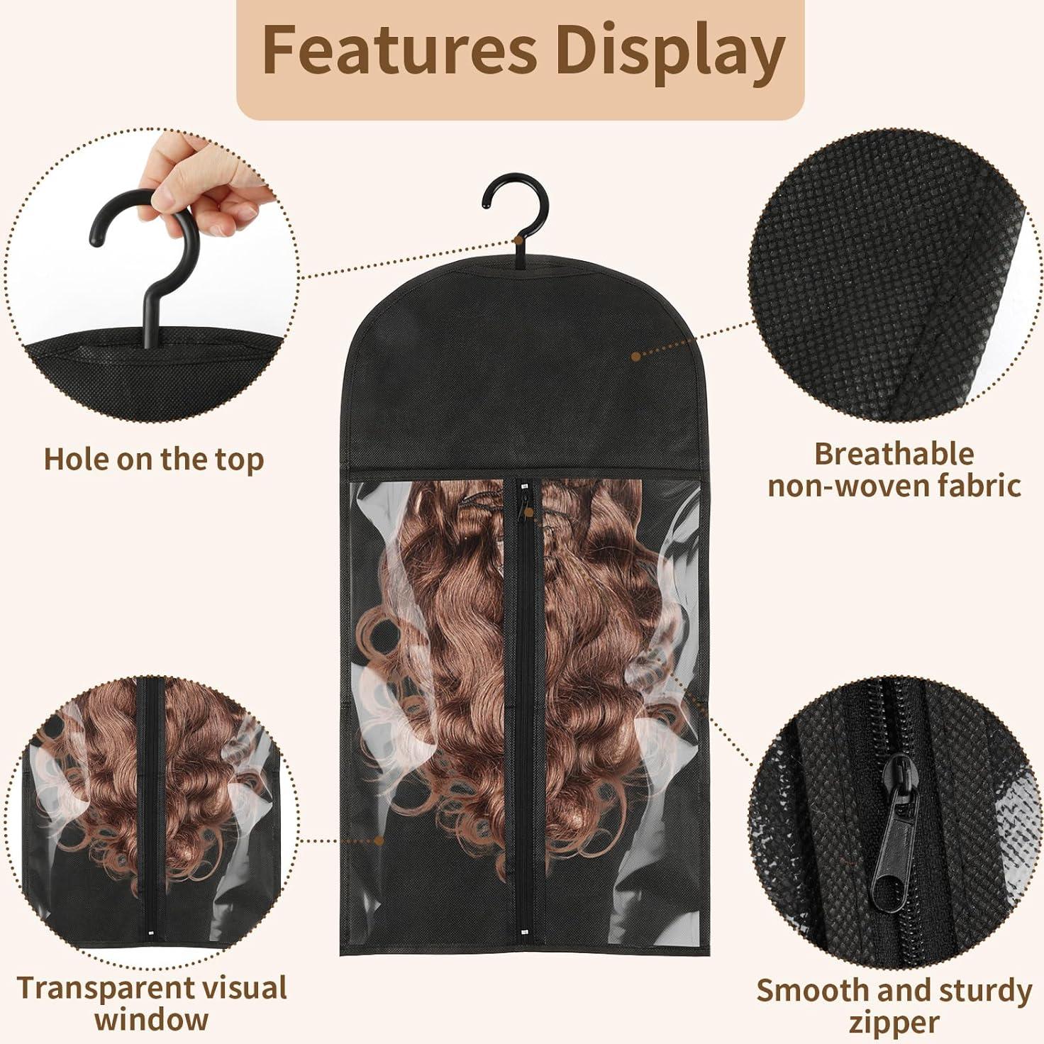 Bolsas de Almacenamiento para Pelucas Opvixi, 3 pcs 60x29 cm