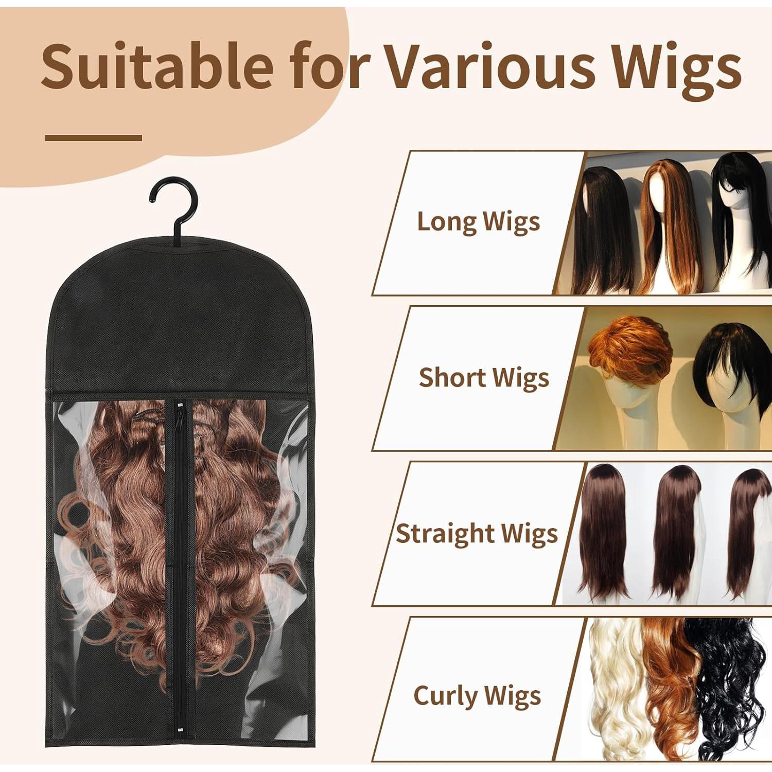 Bolsas de Almacenamiento para Pelucas Opvixi, 3 pcs 60x29 cm