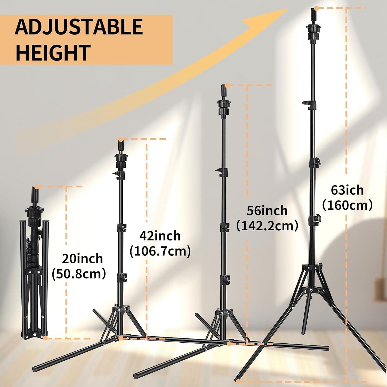Soporte de Peluca Tripode TwoWin 63" con Cabeza Lona 23"