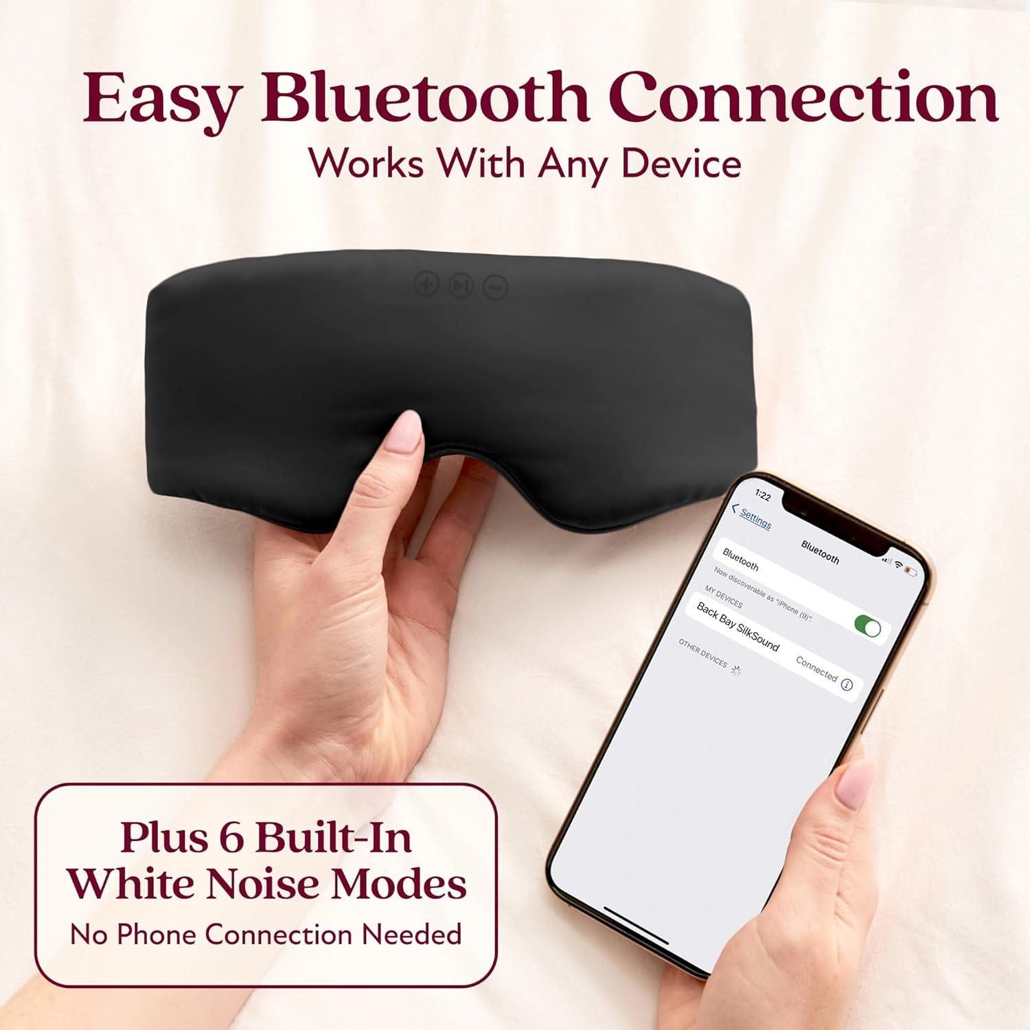 Mascarilla de Sueño Bluetooth Back Bay SilkSound Negra