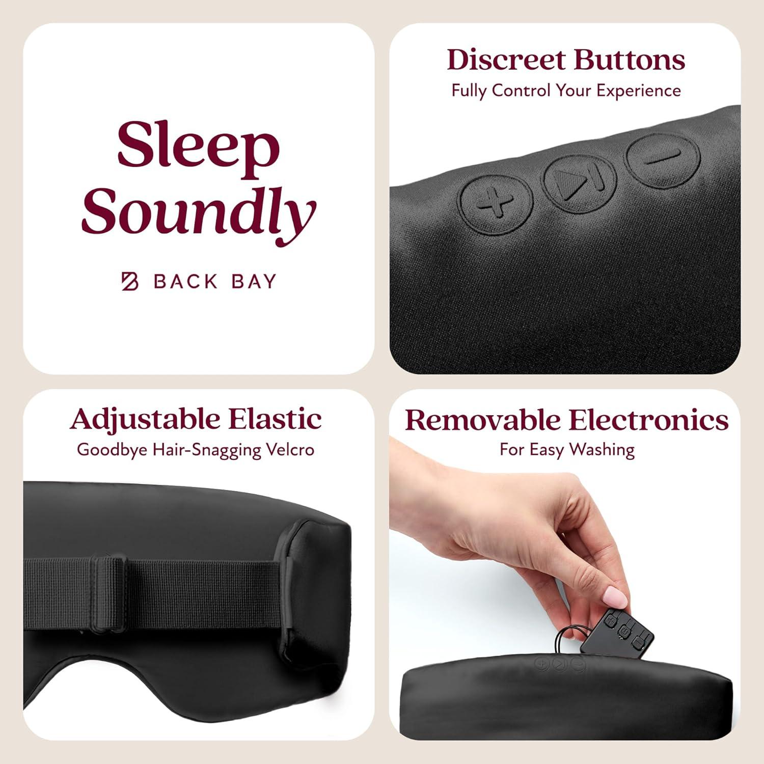 Mascarilla de Sueño Bluetooth Back Bay SilkSound Negra