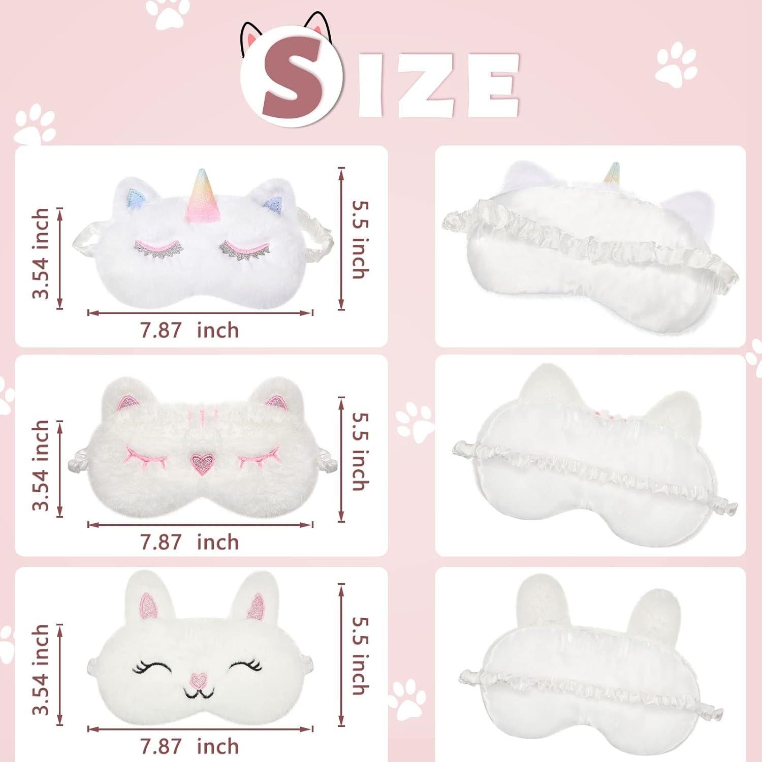 Geyoga 6 Pcs Máscaras de Sueño de Peluche para Adultos