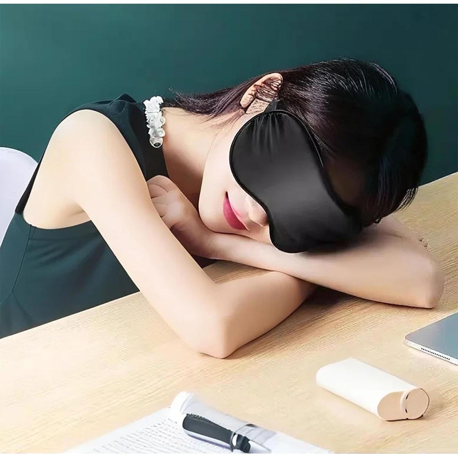 Paquete de 4 Máscaras de Sueño Tihzheoy, 100% Oscurecimiento, Seda