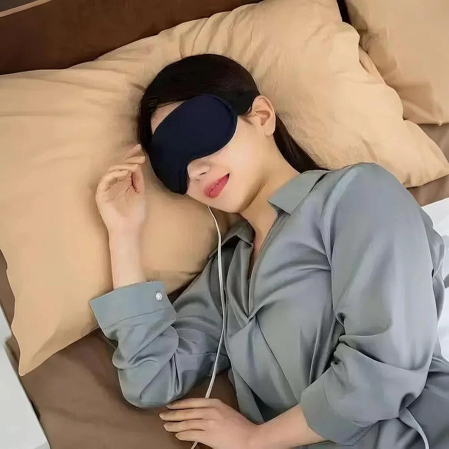 Paquete de 4 Máscaras de Sueño Tihzheoy, 100% Oscurecimiento, Seda