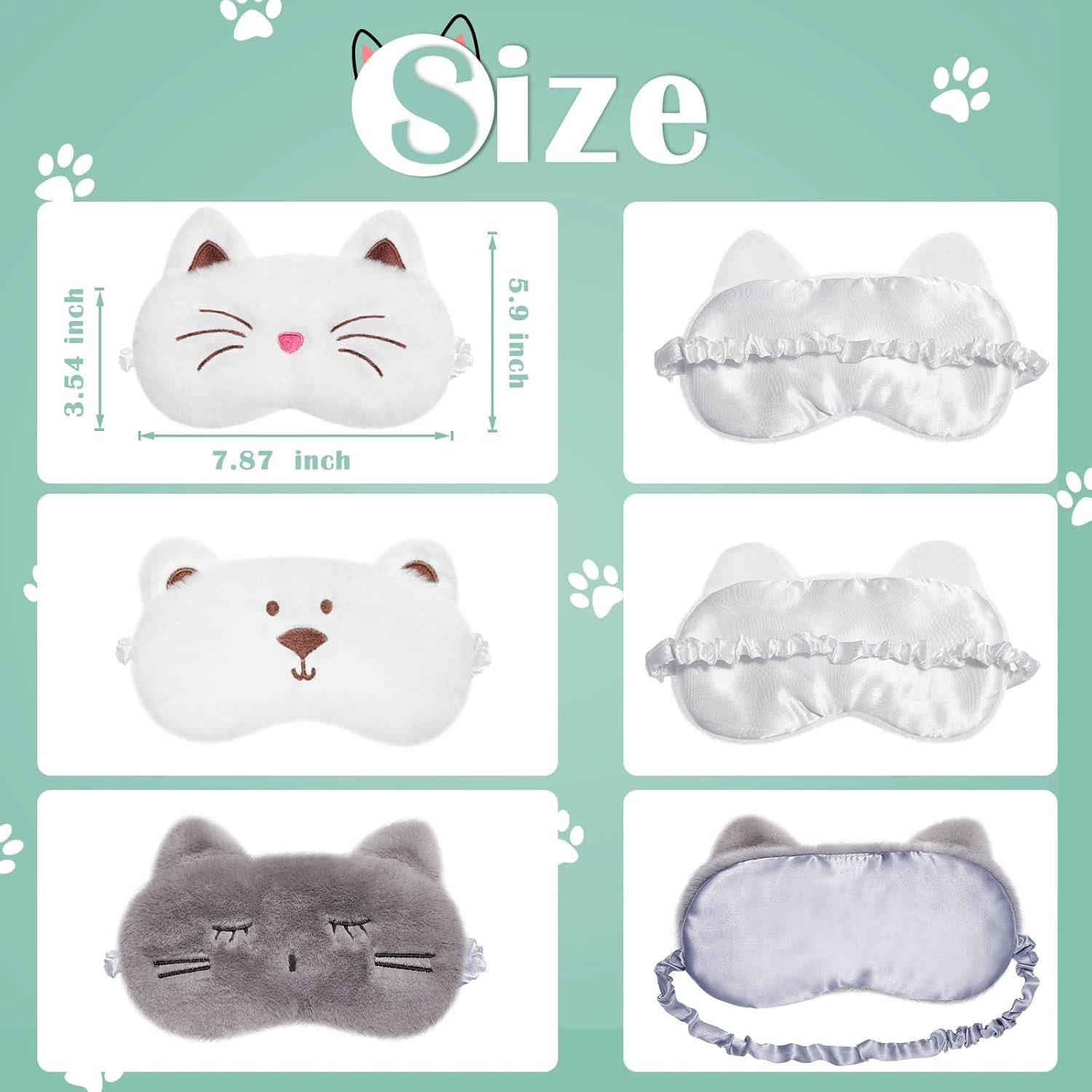 Máscara de Ojos SATINIOR 3 Piezas Animal Suave Ajustable