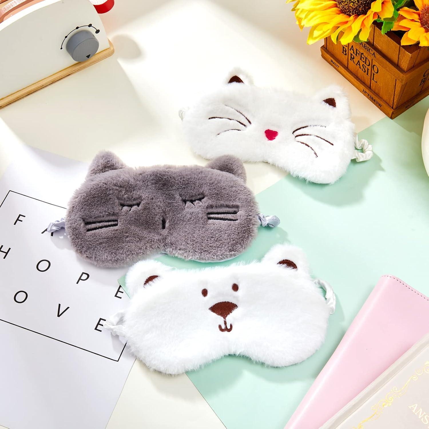 Máscara de Ojos SATINIOR 3 Piezas Animal Suave Ajustable