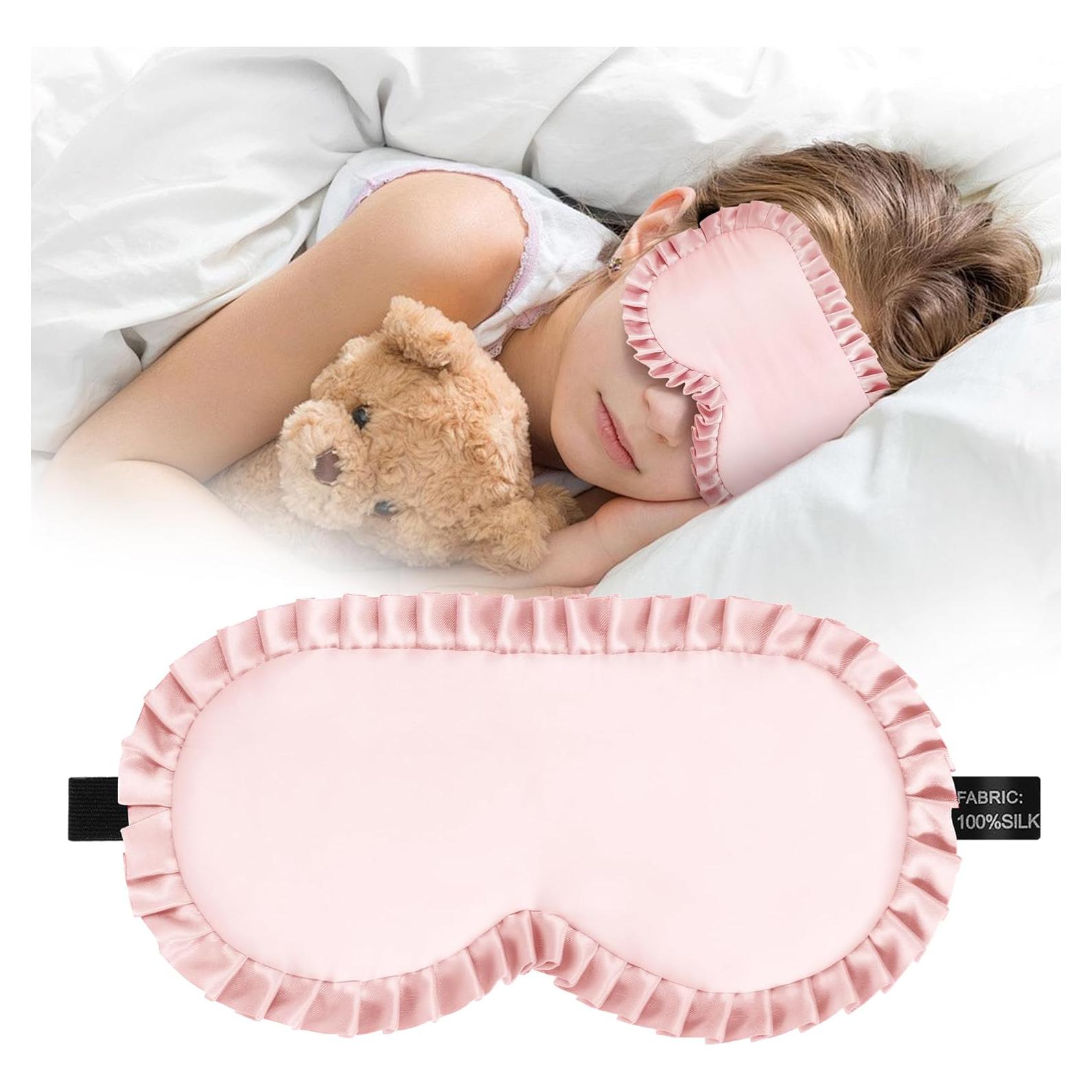 Máscara de Sueño para Niños Spacepower 100% Seda Rosa