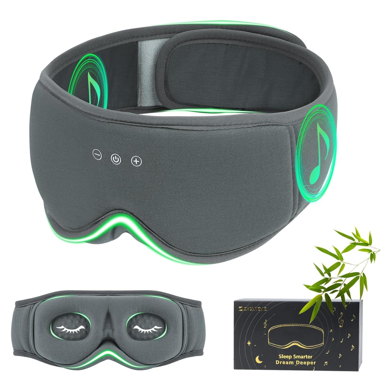 Máscara de Sueño ZHENYEMEI con Auriculares Bluetooth 5.4 Gris
