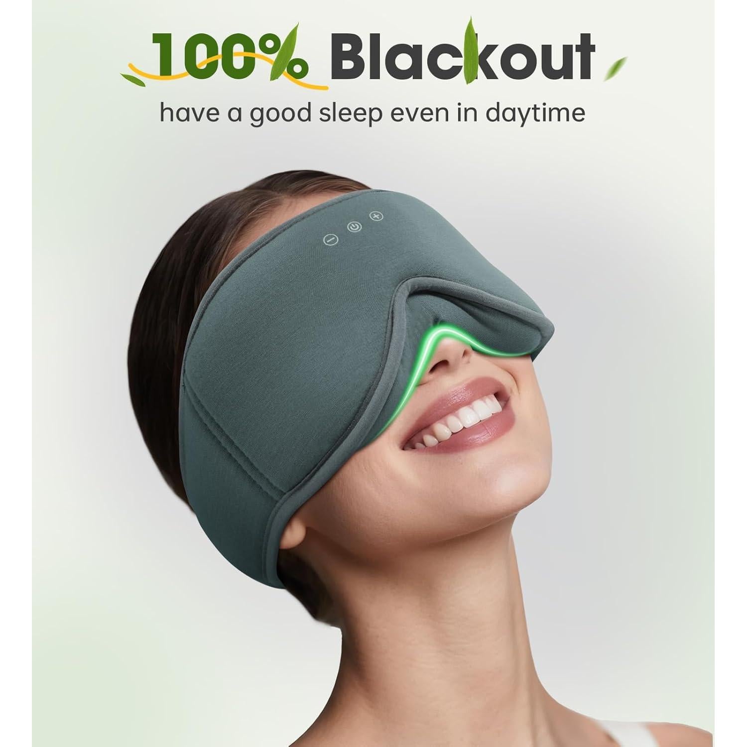 Máscara de Sueño ZHENYEMEI con Auriculares Bluetooth 5.4 Gris