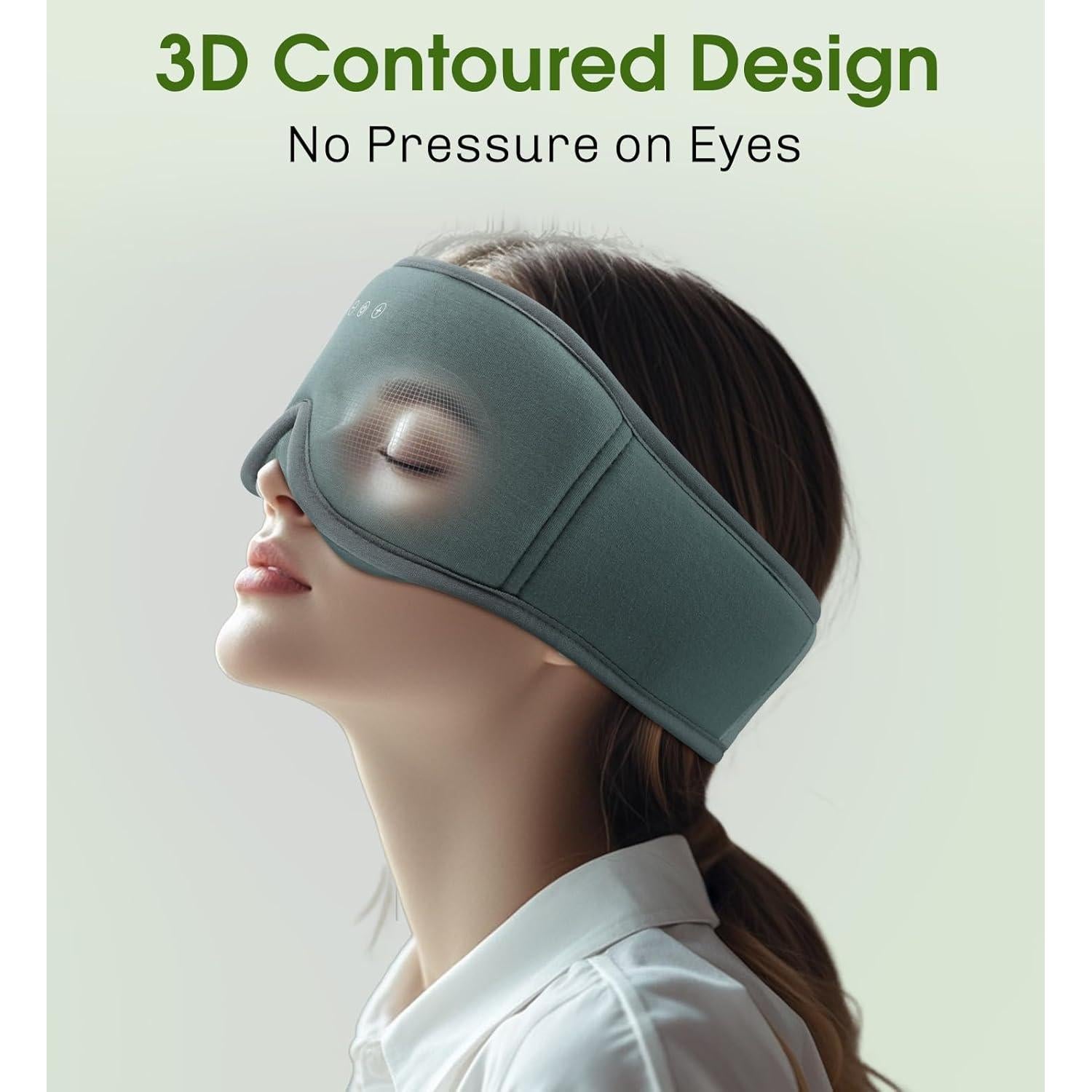 Máscara de Sueño ZHENYEMEI con Auriculares Bluetooth 5.4 Gris