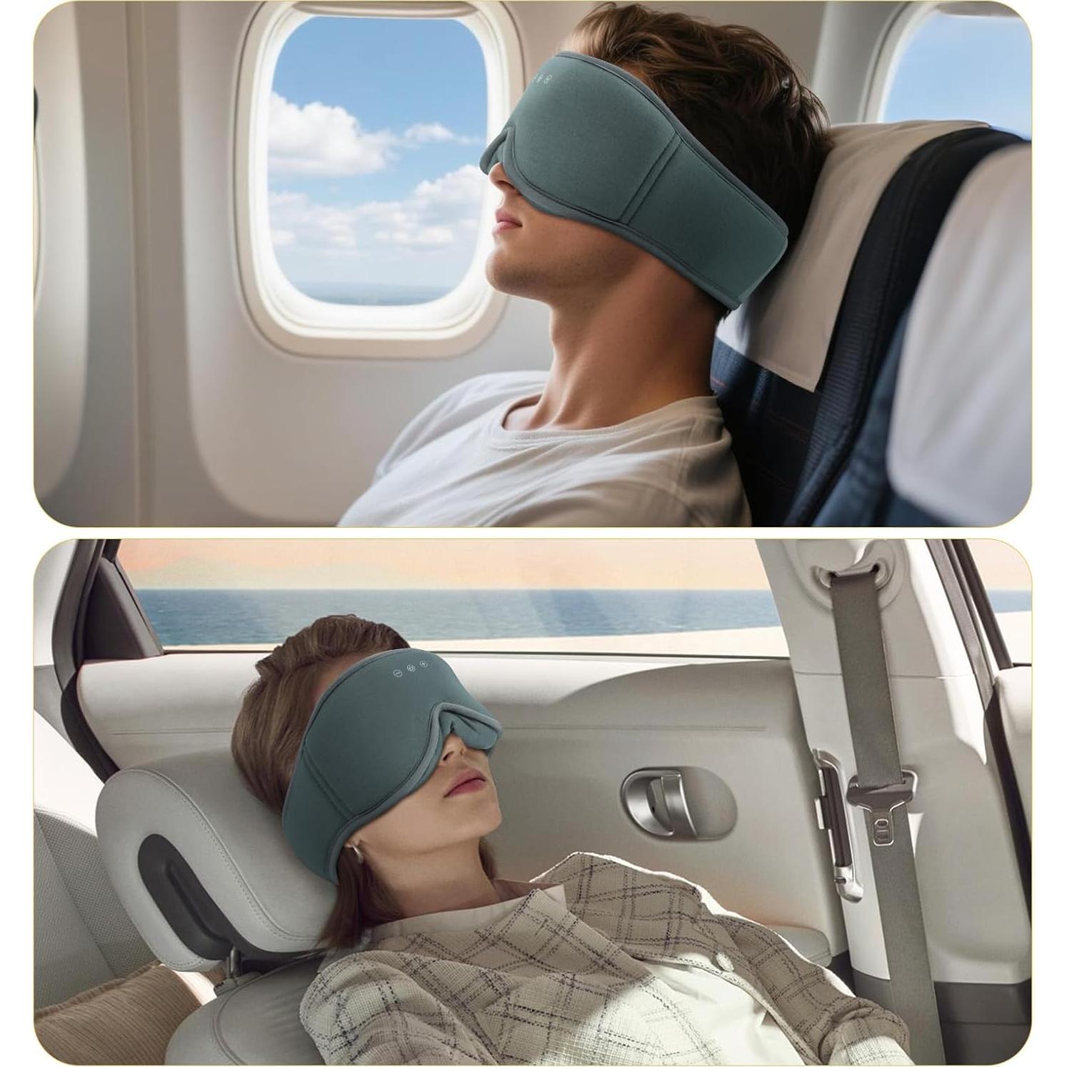 Máscara de Sueño ZHENYEMEI con Auriculares Bluetooth 5.4 Gris