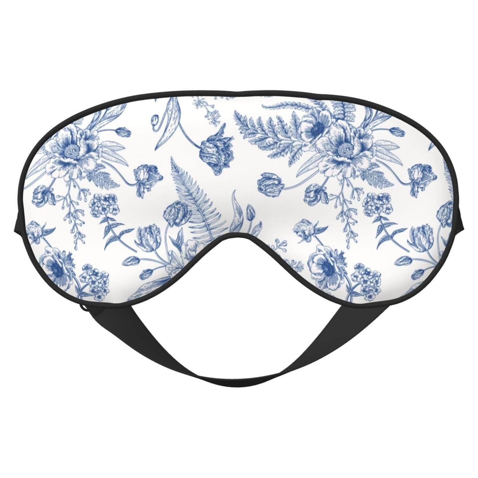 Máscara de Ojos Peonía Floral Azul Vintage YNXYTB