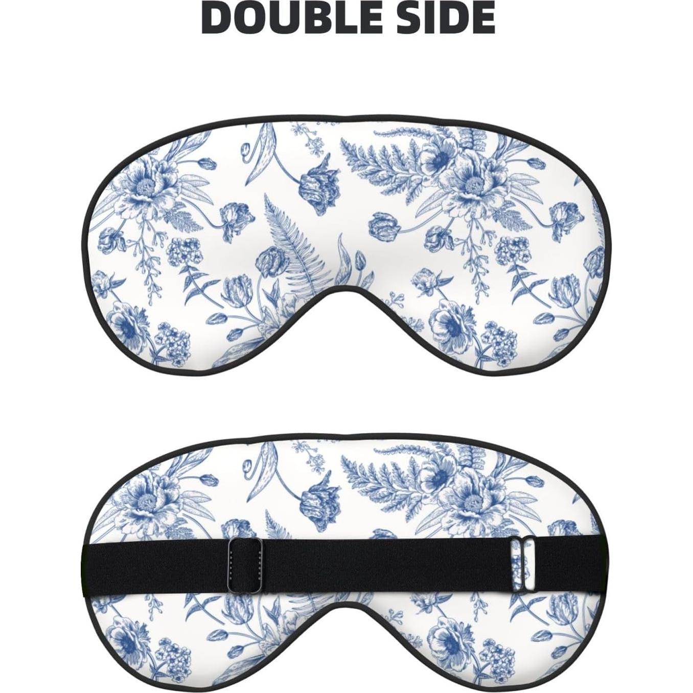 Máscara de Ojos Peonía Floral Azul Vintage YNXYTB