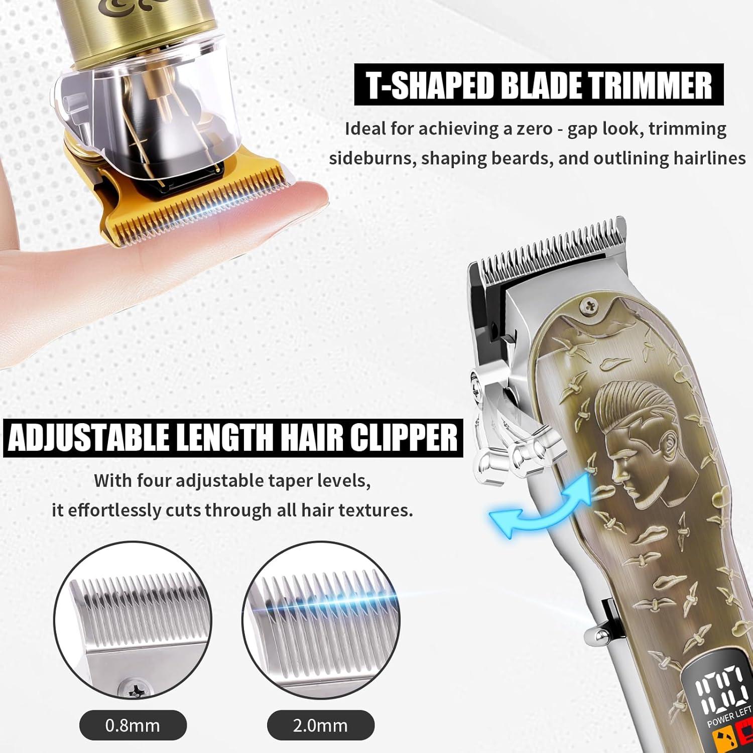 Juego de Cortapelos Profesional PXLISIE Inalámbrico Bronce