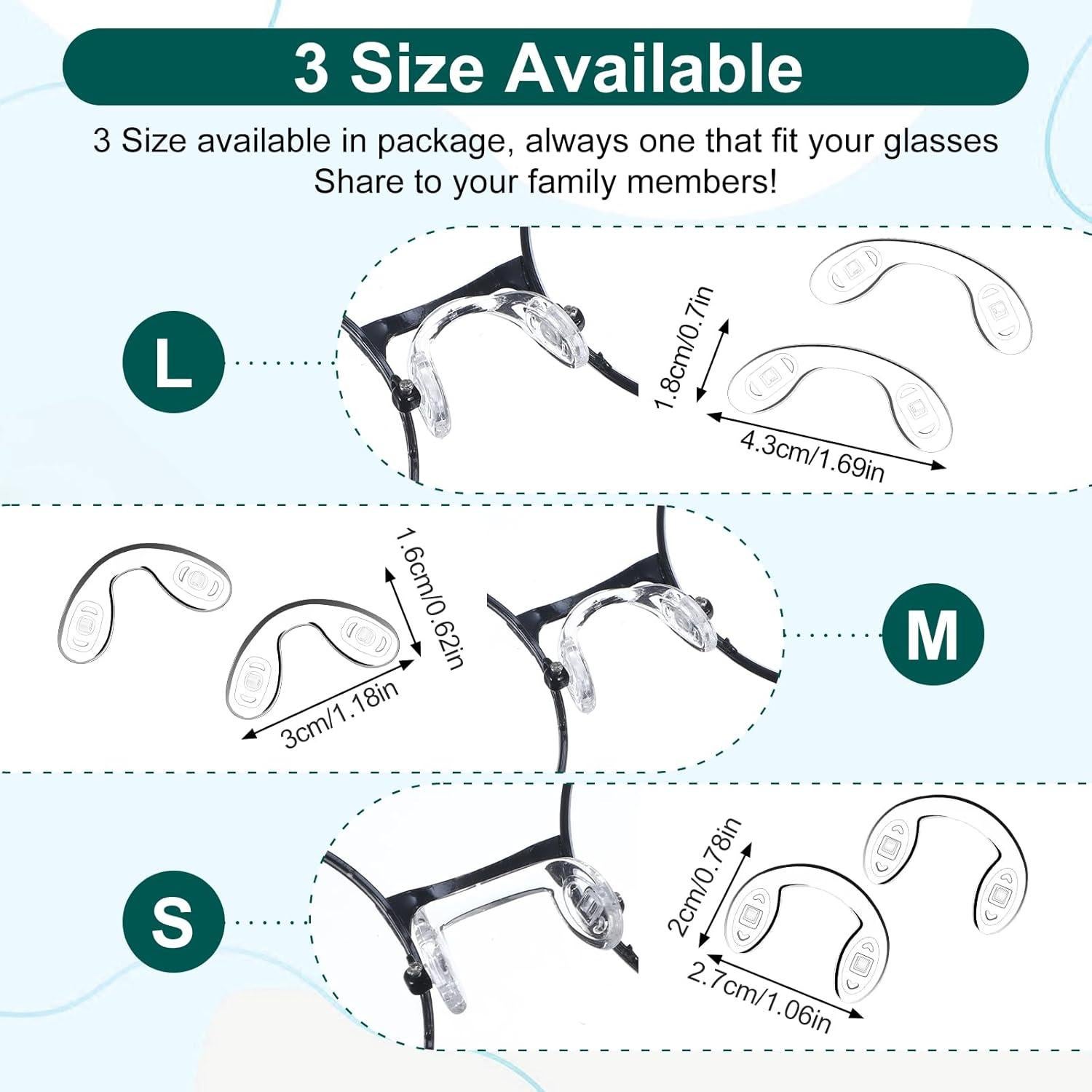 24 Almohadillas de Nariz Silicona Hpmjz 3 Tamaños Antideslizantes