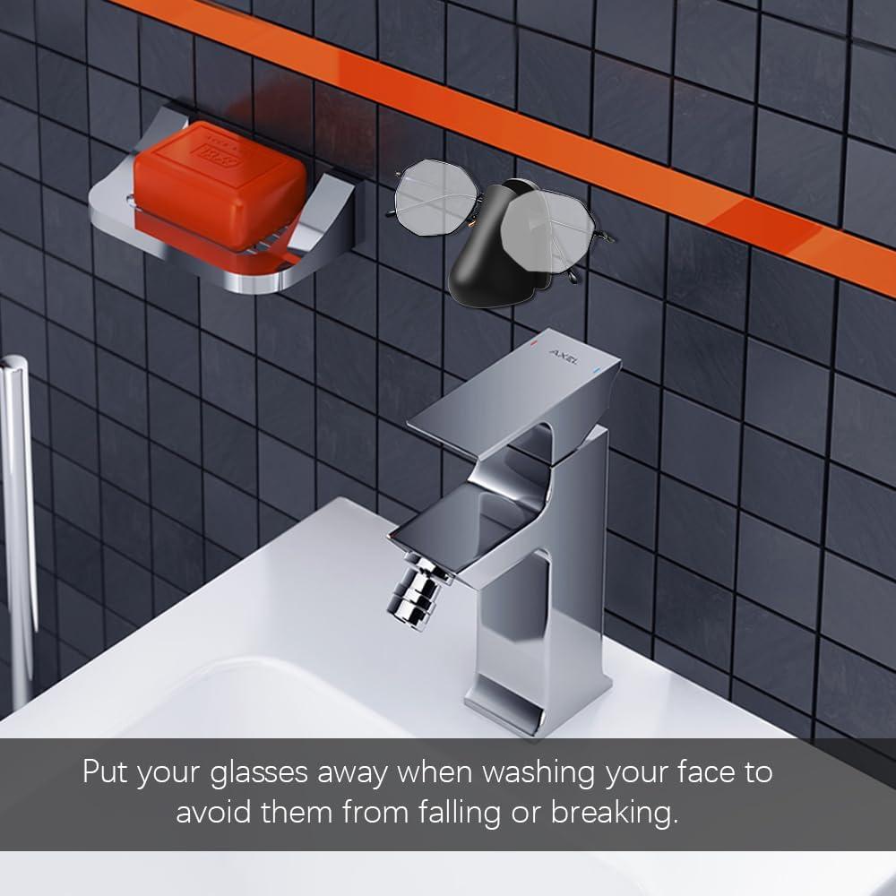 Soporte para Gafas Autoadhesivo Senbos - 8 Piezas, Negro