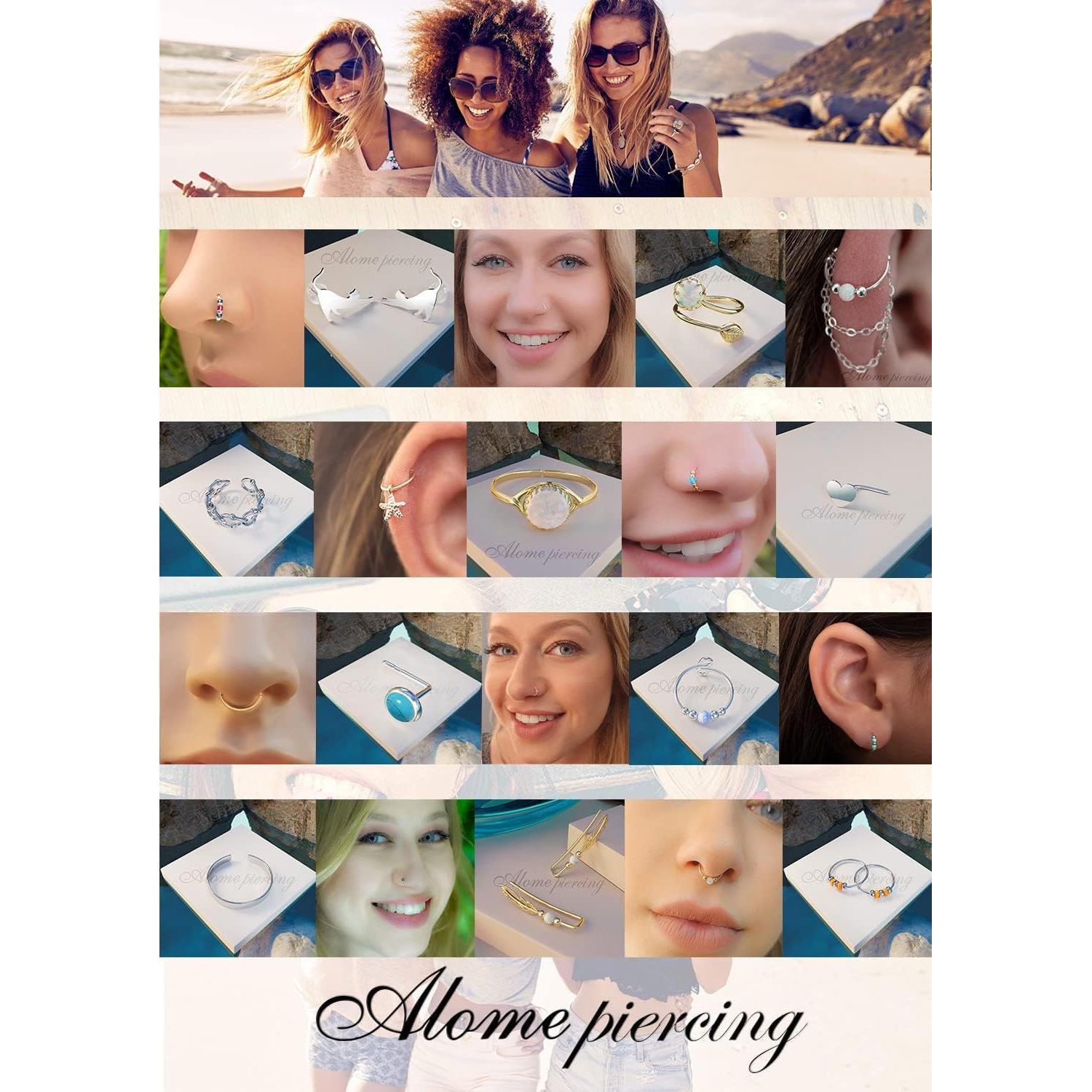 Stud de Nariz de Plata Esterlina 925 con Ópalo Turquesa 3mm