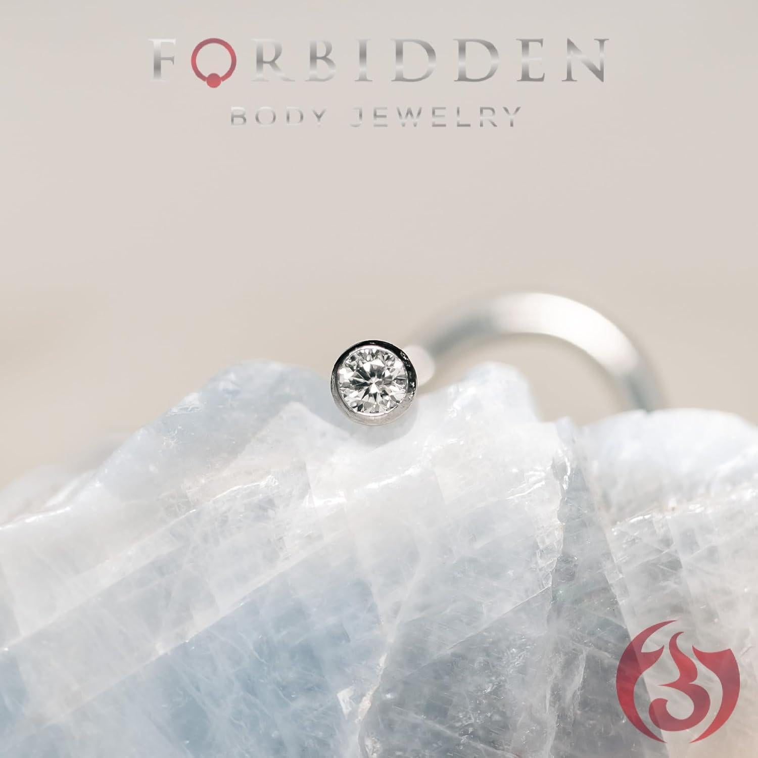 Anillo de Nariz Titanio 20G con Cristal 2mm Joyería Corporal