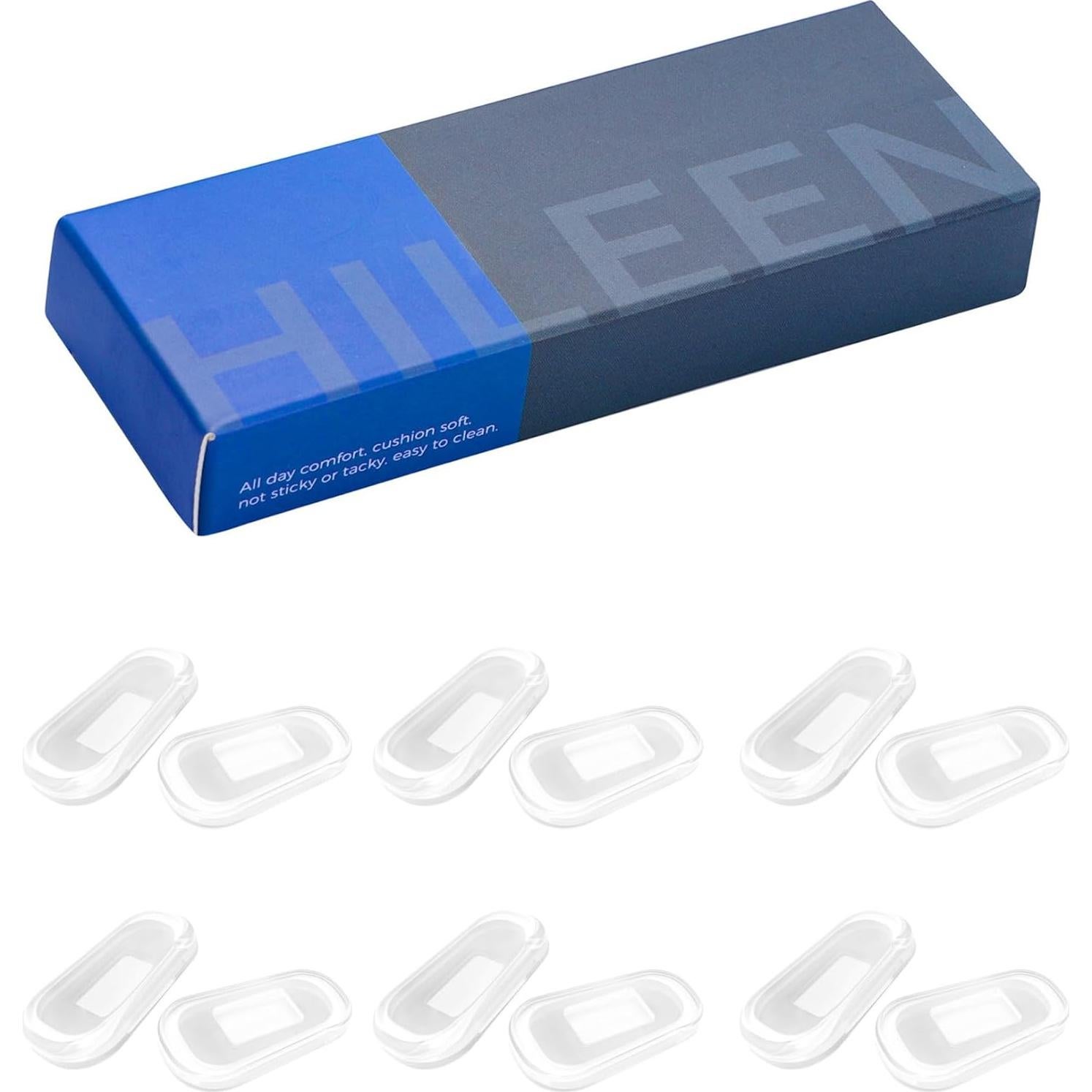 6 Pares de Almohadillas Nasales de Silicona HILEEN Transparentes