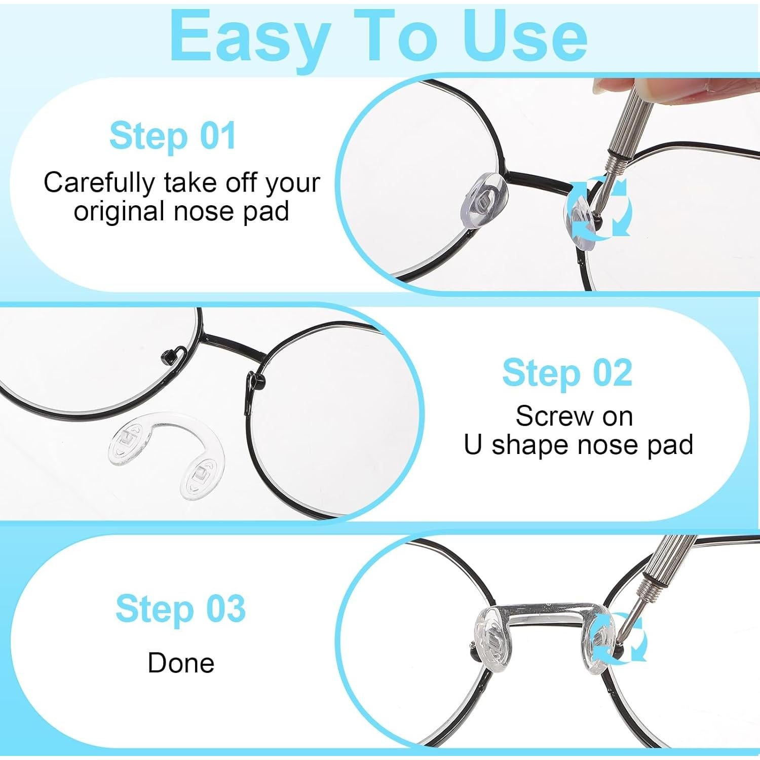 Almohadillas de nariz de silicona XLIUAX 15 piezas antideslizantes