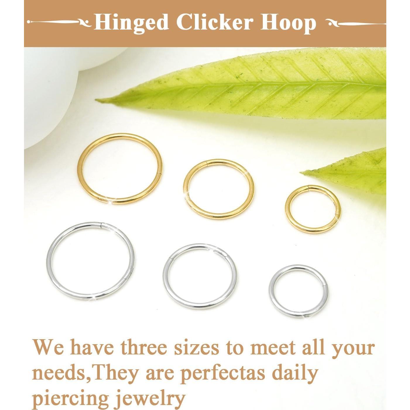 Anillos de Nariz Titanio G23 Hipoalergénicos 9 Piezas