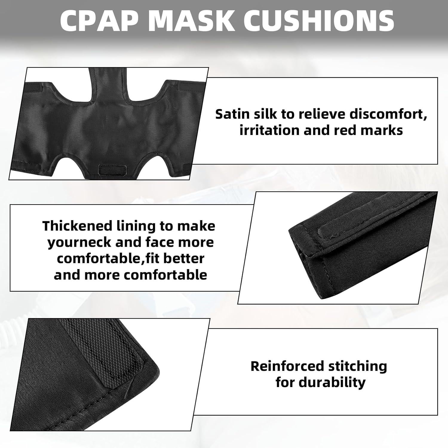 Almohadilla para Cuello CPAP JFHNMLW Negra - Suave y Transpirable