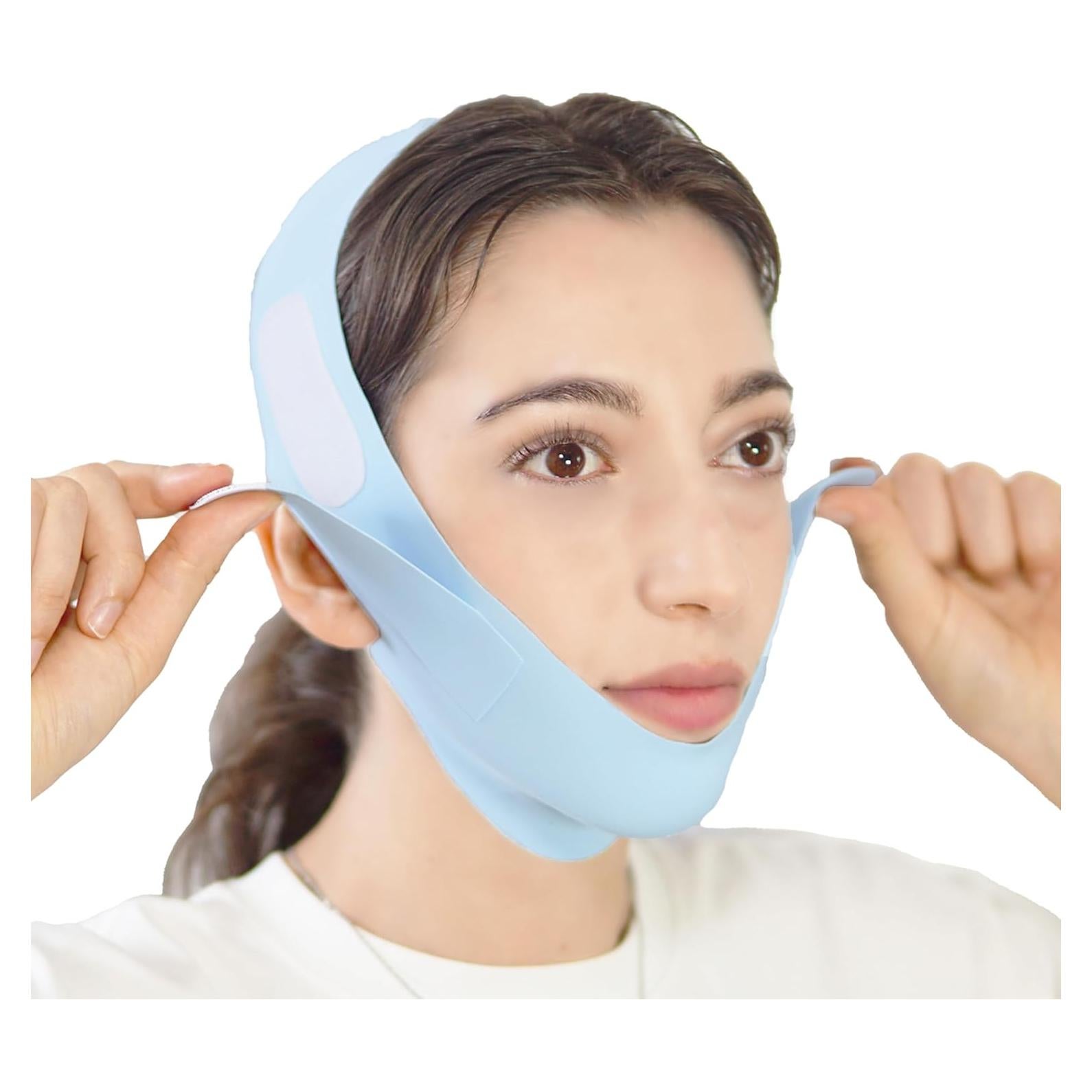 Mascarilla V Line ADRUITE para Lifting Facial y Mandíbula Azul