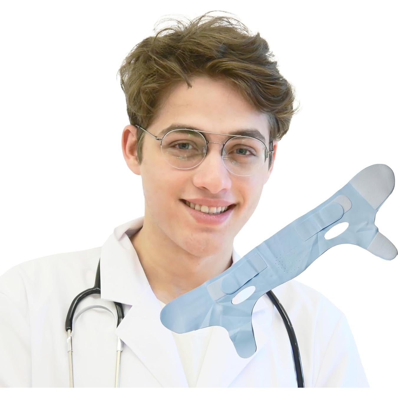 Mascarilla V Line ADRUITE para Lifting Facial y Mandíbula Azul