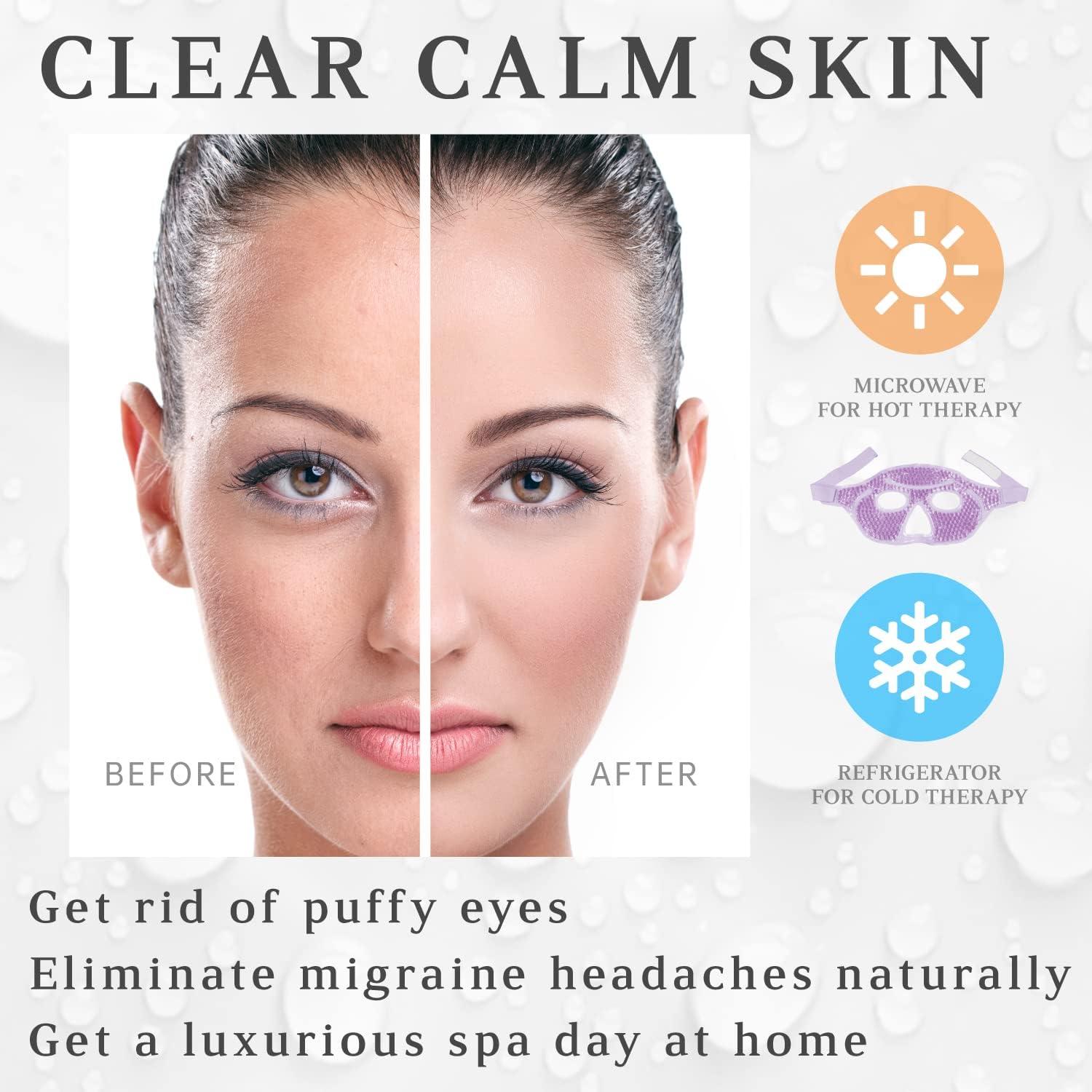 Máscara de Hielo para Ojos Morelei - Reutilizable, Gel Frío y Caliente