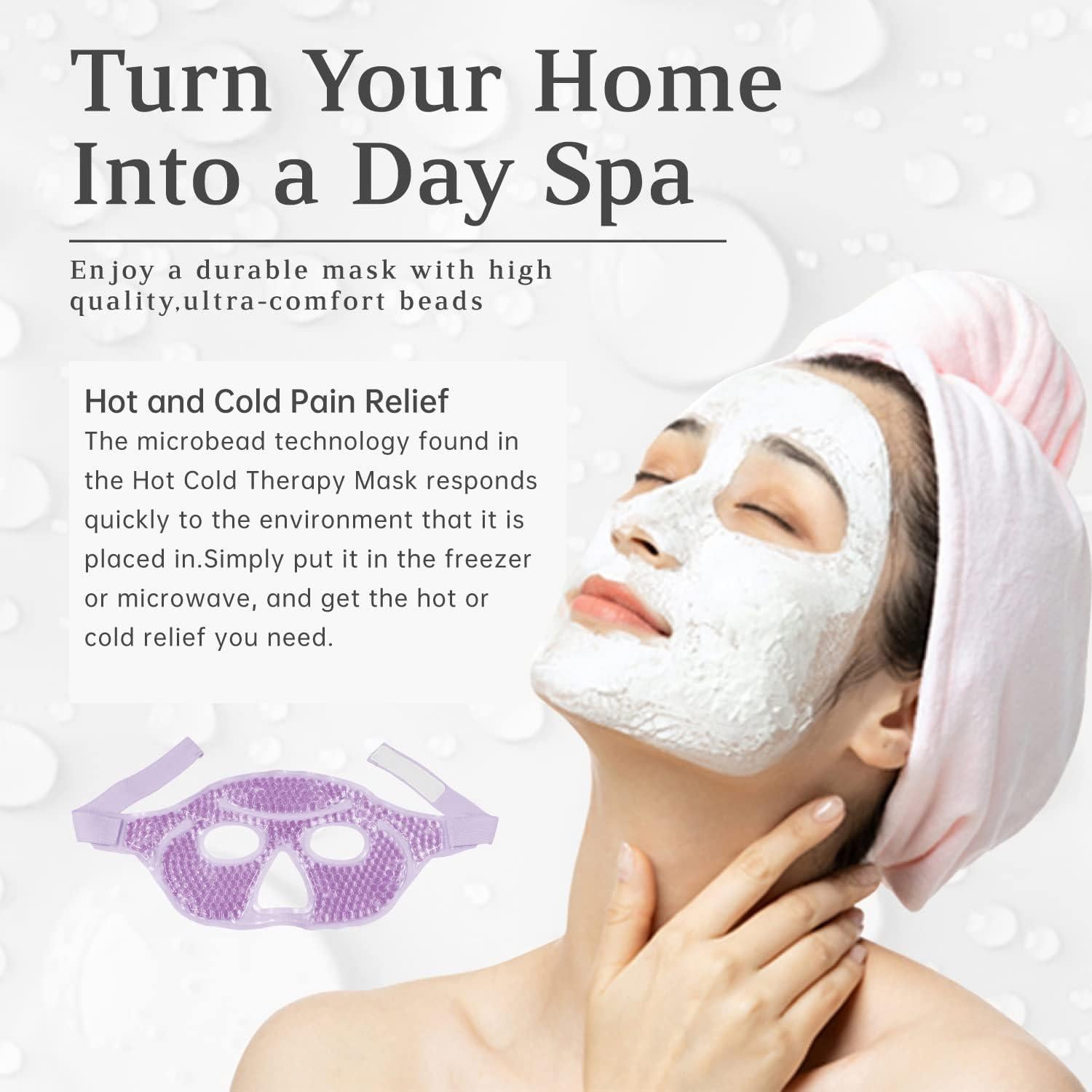 Máscara de Hielo para Ojos Morelei - Reutilizable, Gel Frío y Caliente