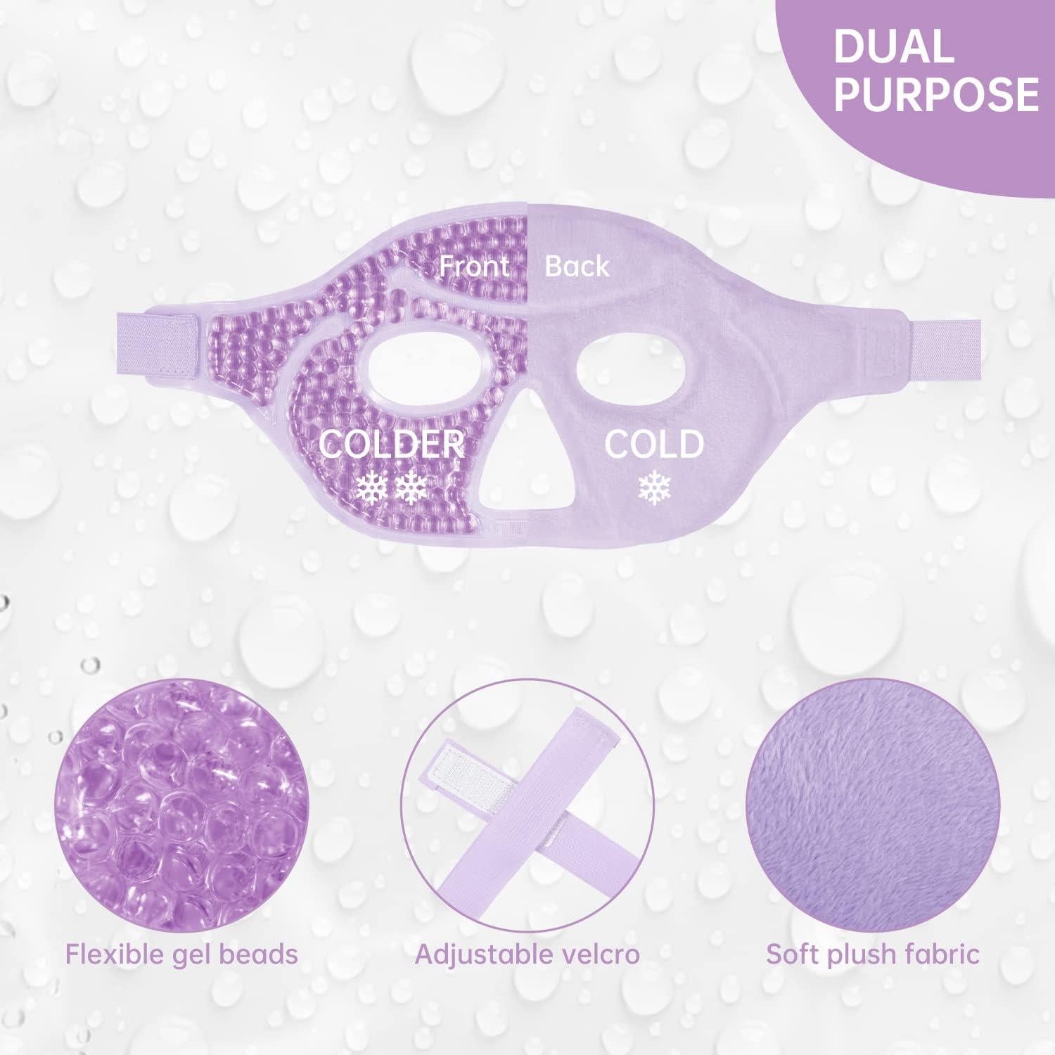 Máscara de Hielo para Ojos Morelei - Reutilizable, Gel Frío y Caliente