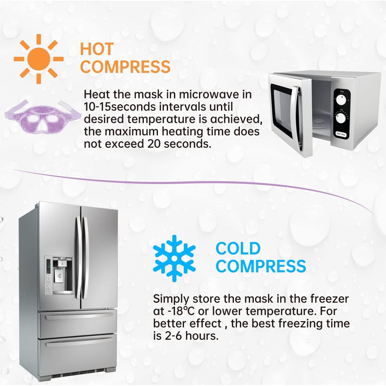Máscara de Hielo para Ojos Morelei - Reutilizable, Gel Frío y Caliente