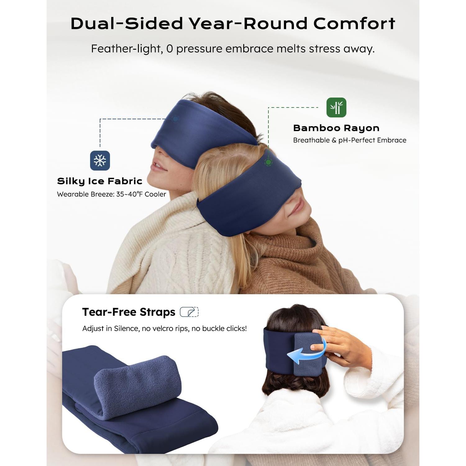 Máscara de Sueño Doble Cara ProCIV - Seda de Leche y Bambú