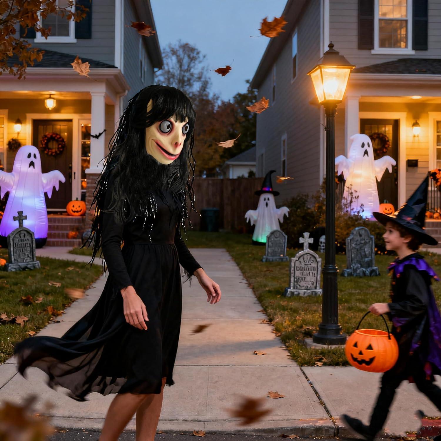 Máscara de látex Momo aterradora Wildarms - Halloween y cosplay