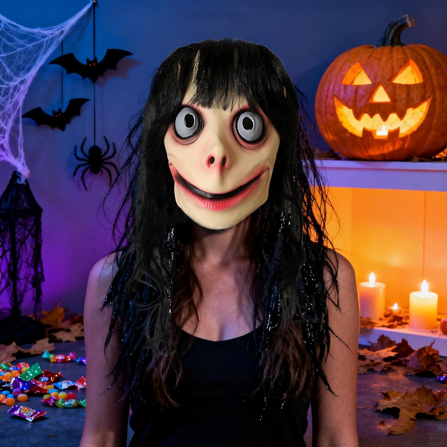 Máscara de látex Momo aterradora Wildarms - Halloween y cosplay