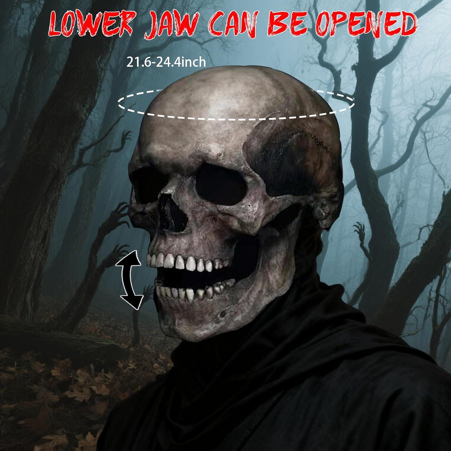 Máscara de Calavera con Mandíbula Móvil MiseYu - Halloween Adultos