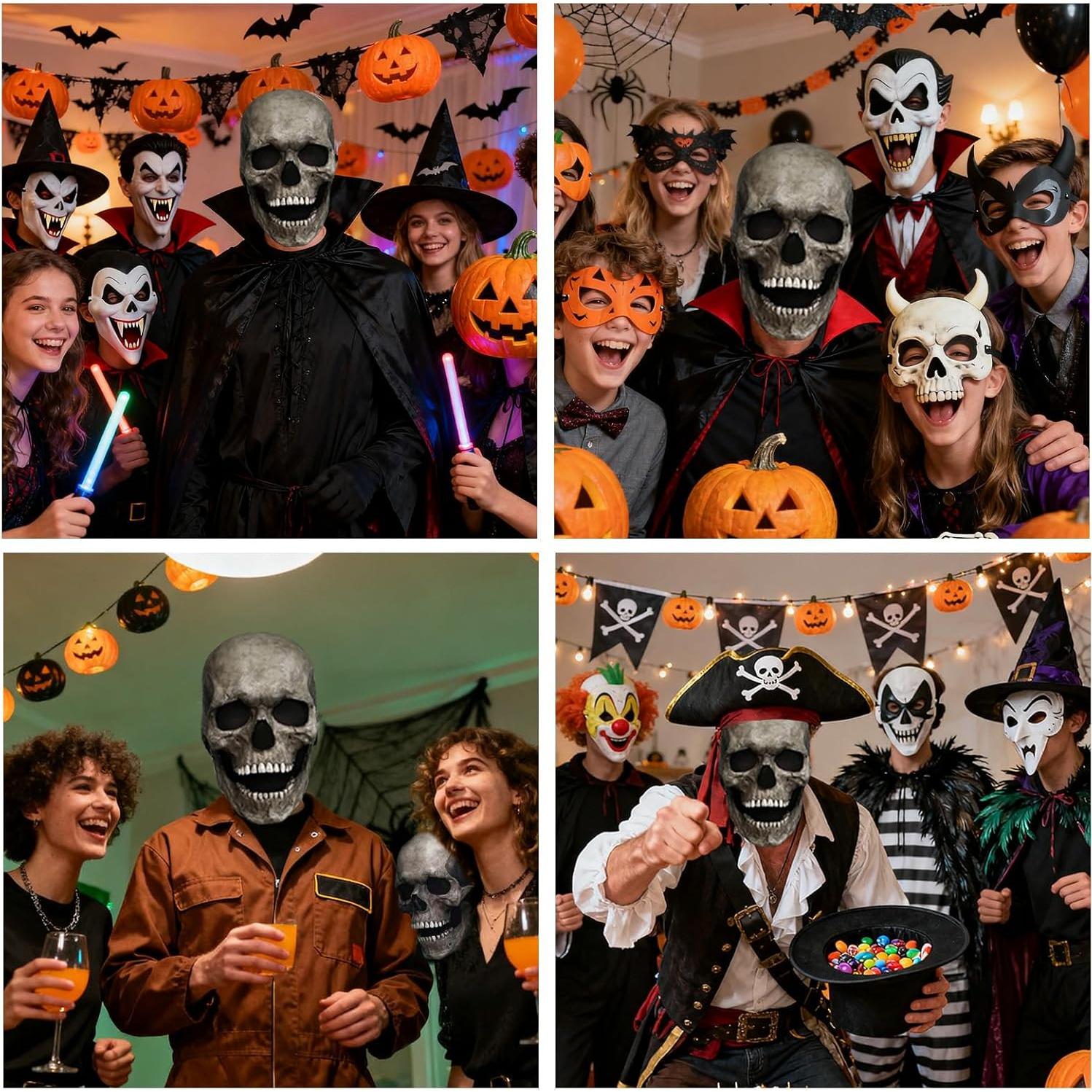 Máscara de Calavera con Mandíbula Móvil MiseYu - Halloween Adultos