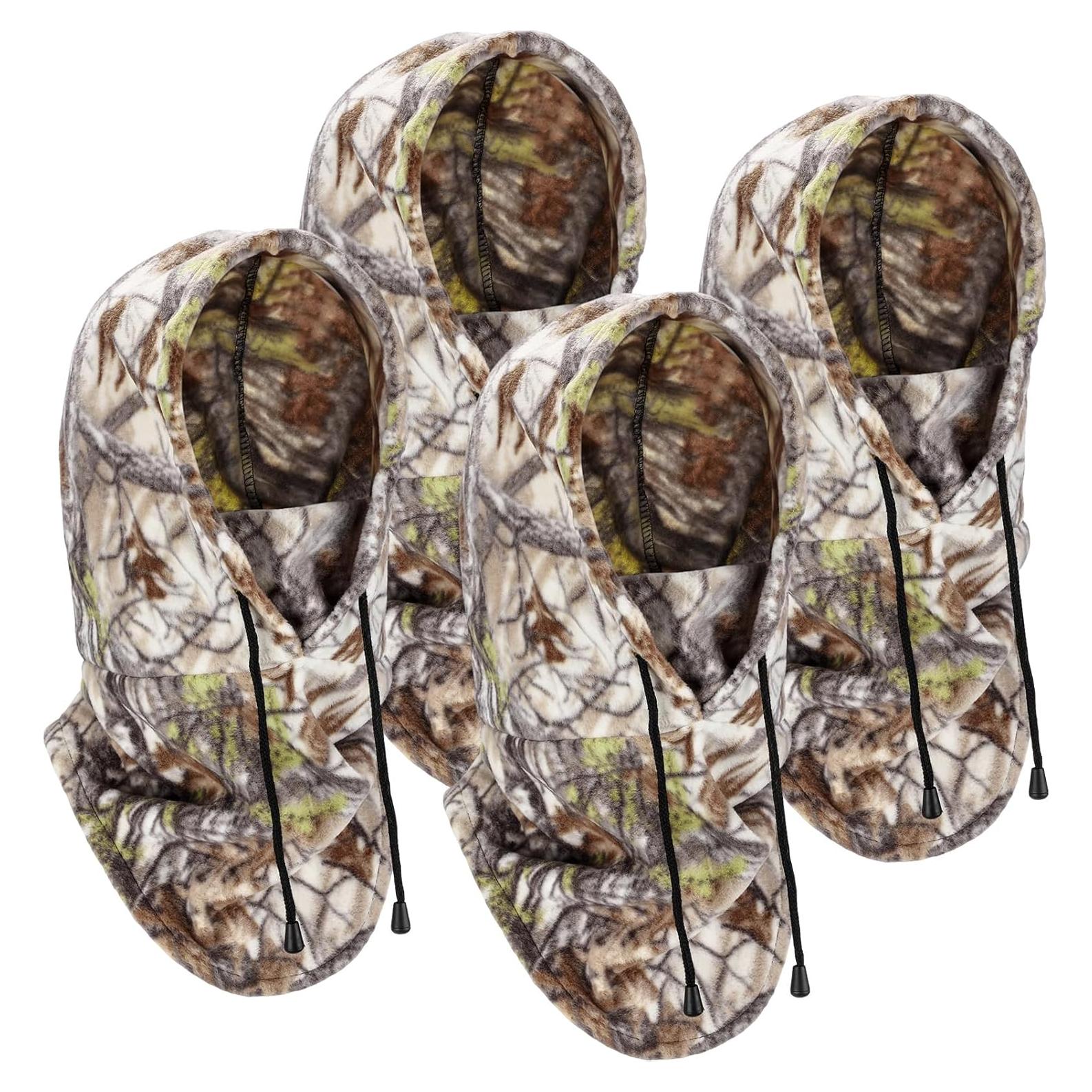 4 Máscaras Faciales de Caza Camuflaje Invierno Ajustables