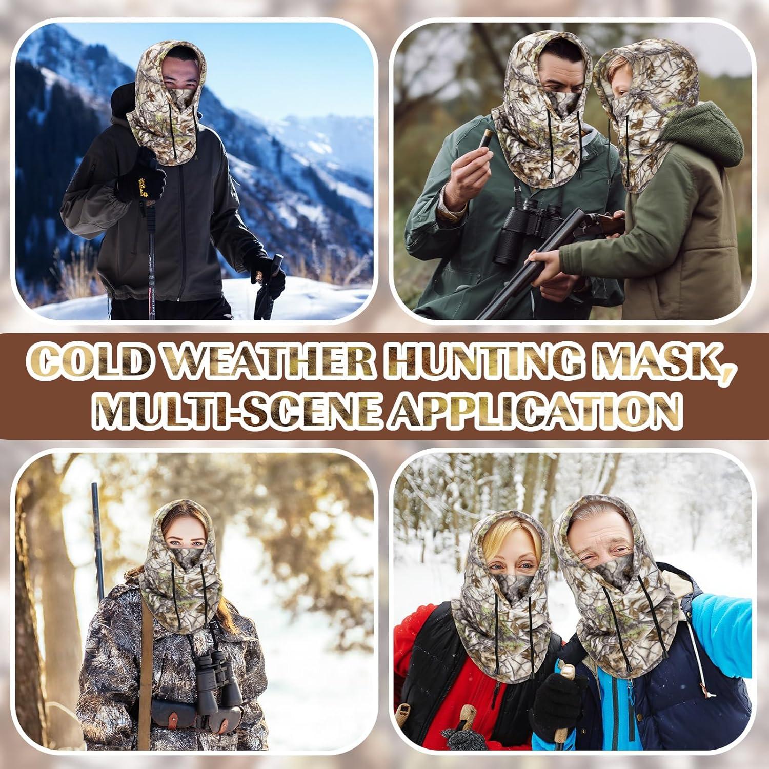 4 Máscaras Faciales de Caza Camuflaje Invierno Ajustables