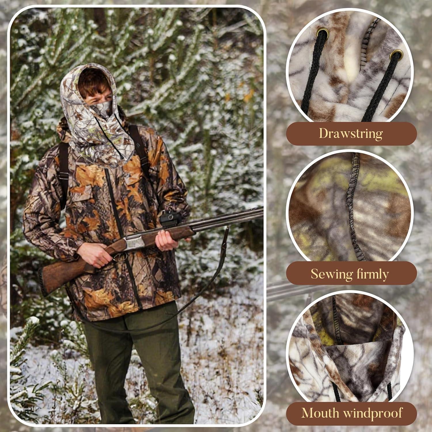 4 Máscaras Faciales de Caza Camuflaje Invierno Ajustables