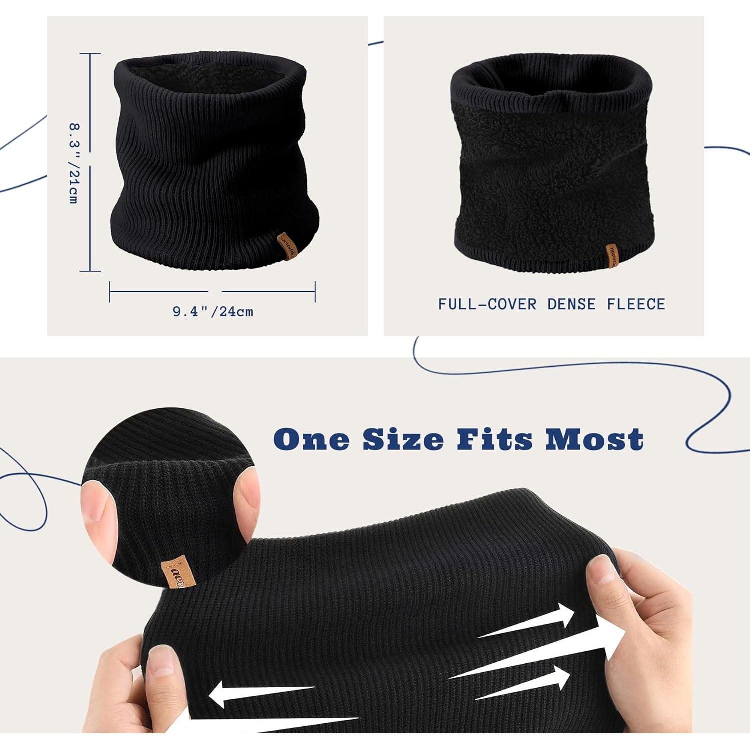 Bufanda de lana merino Acushla unisex forrada polar - Calentador de cuello