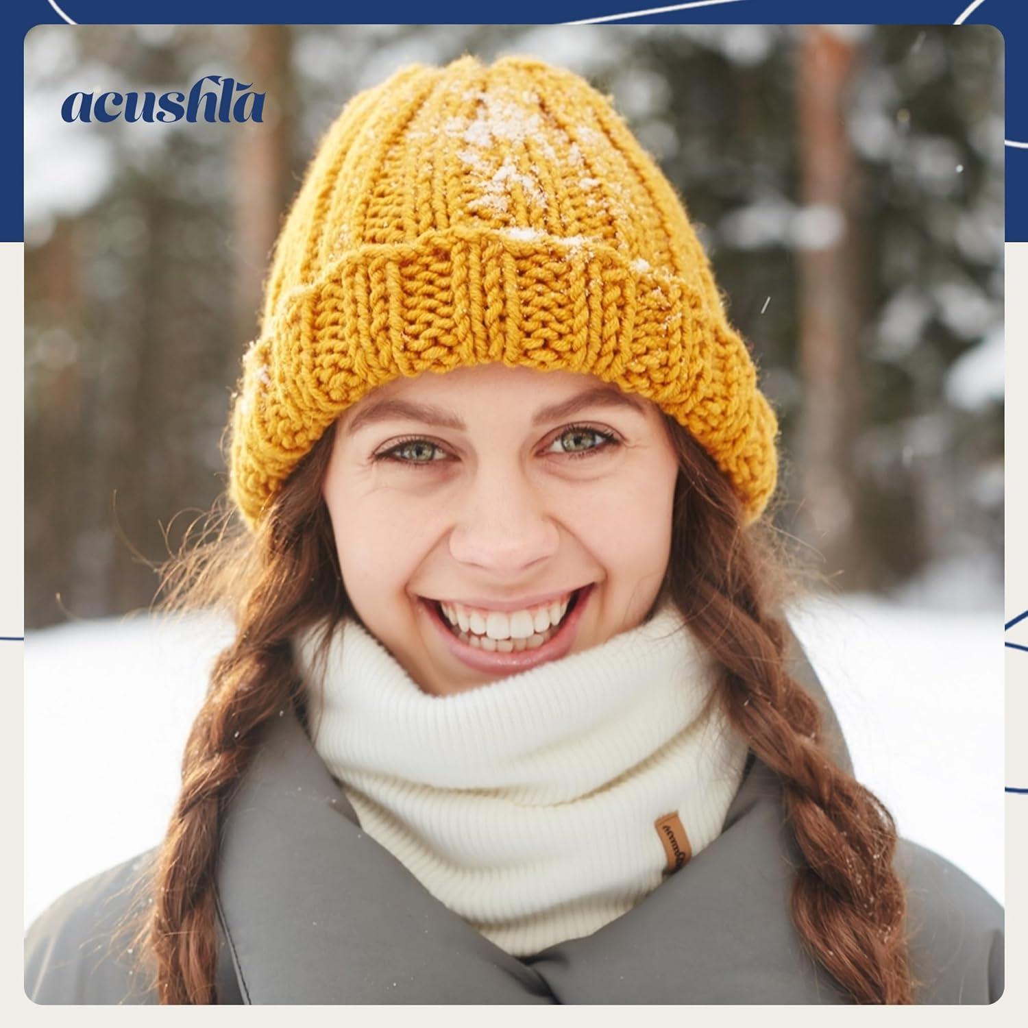 Bufanda de lana merino Acushla unisex forrada polar - Calentador de cuello